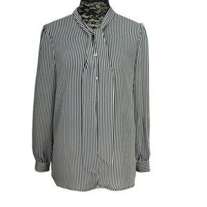 Spense Black and White Long sleeve Size Large Button Down‎ Blouse
